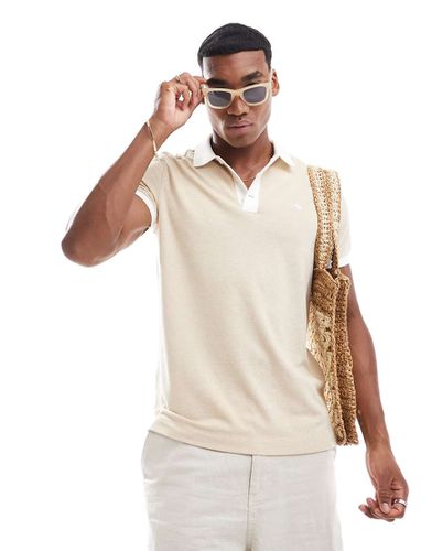 Chic - Polo beige testurizzata con logo iconico - Abercrombie & Fitch - Modalova