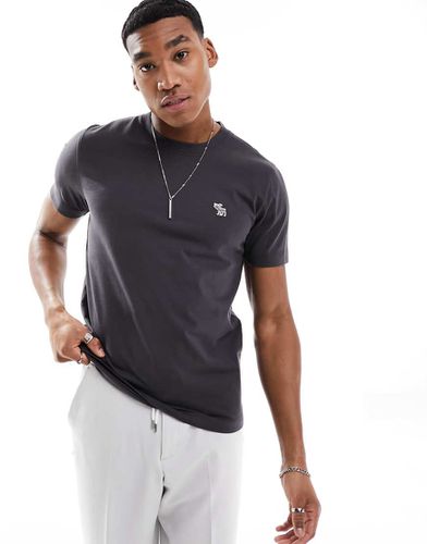 Elevated Icon - T-shirt antracite con logo - Abercrombie & Fitch - Modalova