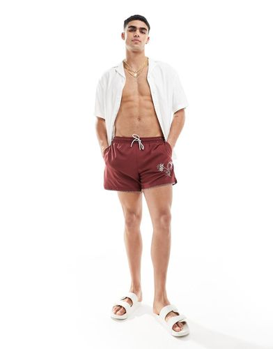 Pantaloncini da bagno bordeaux da 5" - Abercrombie & Fitch - Modalova