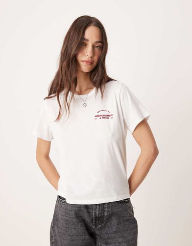 T-shirt bianca con logo - Abercrombie & Fitch - Modalova