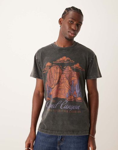 T-shirt comoda nera lavaggio acido con stampa Grand Canyon National Parks - Abercrombie & Fitch - Modalova