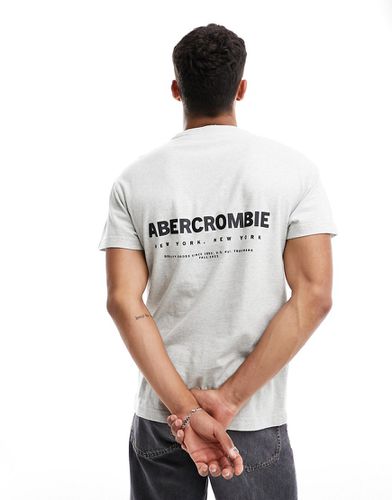 T-shirt oversize mélange con con stampa del logo al centro sul davanti e sul retro - Abercrombie & Fitch - Modalova