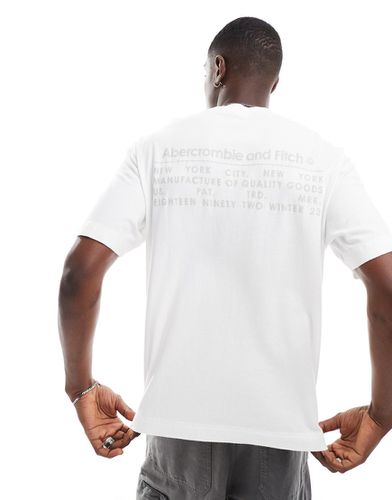 T-shirt oversize premium bianca vintage con logo - Abercrombie & Fitch - Modalova