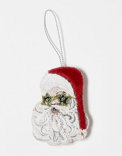 Decorazione natalizia a forma di Babbo Natale con paillettes ricamate - Accessorize - Modalova