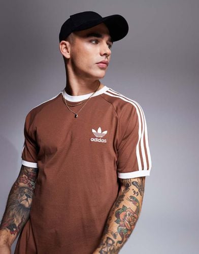 T-shirt con 3 strisce e bordi a contrasto - adidas Originals - Modalova