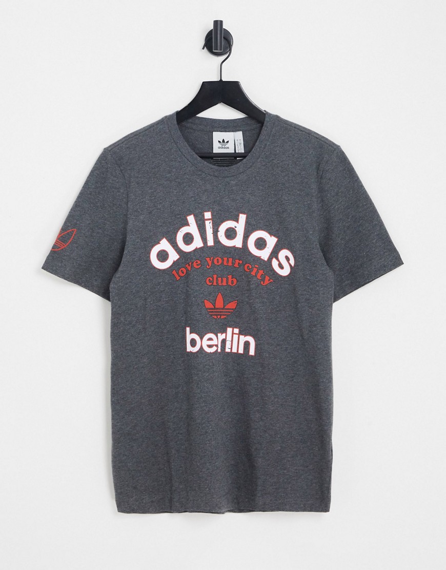 Berlin - T-shirt grigia con logo - adidas Originals - Modalova