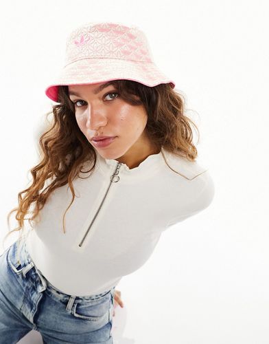 Cappello da pescatore rosa con logo a trifoglio e monogrammi - adidas Originals - Modalova