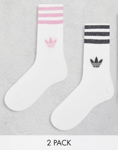Confezione da 2 calzini di media lunghezza bianchi con logo - adidas Originals - Modalova
