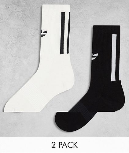 Confezione da 2 paia di calzini con trifoglio neri e bianchi - adidas Originals - Modalova