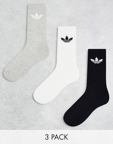 Confezione da 3 paia di calzini con trifoglio neri/grigi/bianchi - adidas Originals - Modalova