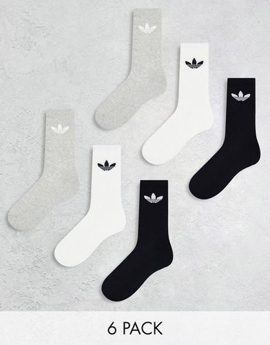 Confezione da 6 paia di calzini con trifoglio neri/grigi/bianchi - adidas Originals - Modalova
