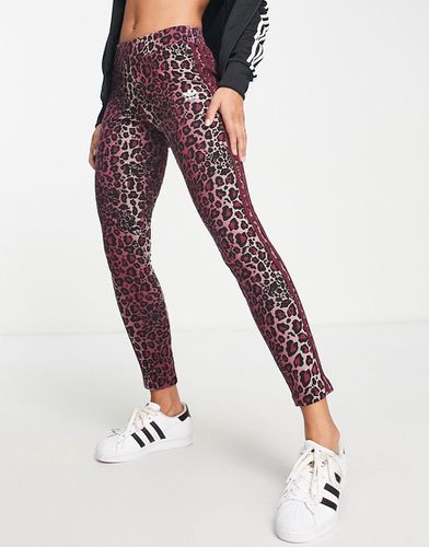 Leggings bordeaux leopardati - adidas Originals - Modalova