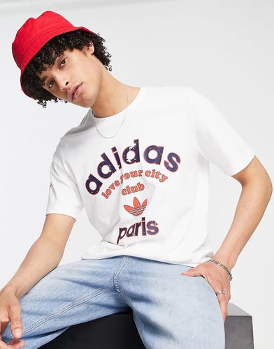 Paris - T-shirt con logo bianca - adidas Originals - Modalova