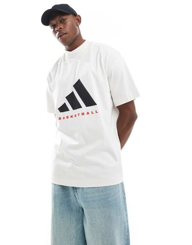 Adidas - Basketball - T-shirt a maniche corte bianca, nera e rossa - adidas performance - Modalova