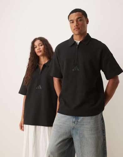 Adidas - Polo de sport en tissu gaufré - Noir - Adidas Originals - Modalova