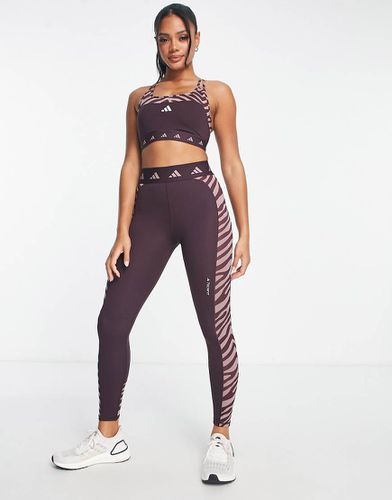 Adidas - Training Hyperglam - Leggings bordeaux con pannelli zebrati - adidas performance - Modalova