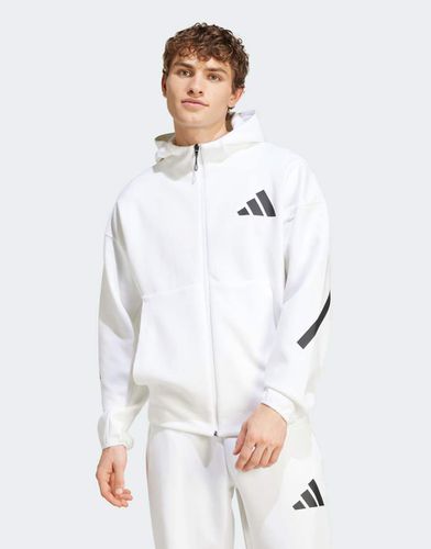 Adidas - Z.N.E. - Giacca sportiva premium bianca con cappuccio e zip - adidas performance - Modalova