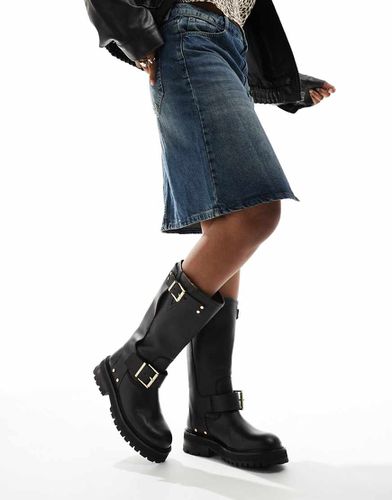 Tay - Stivali biker in pelle nera con fibbia - AllSaints - Modalova