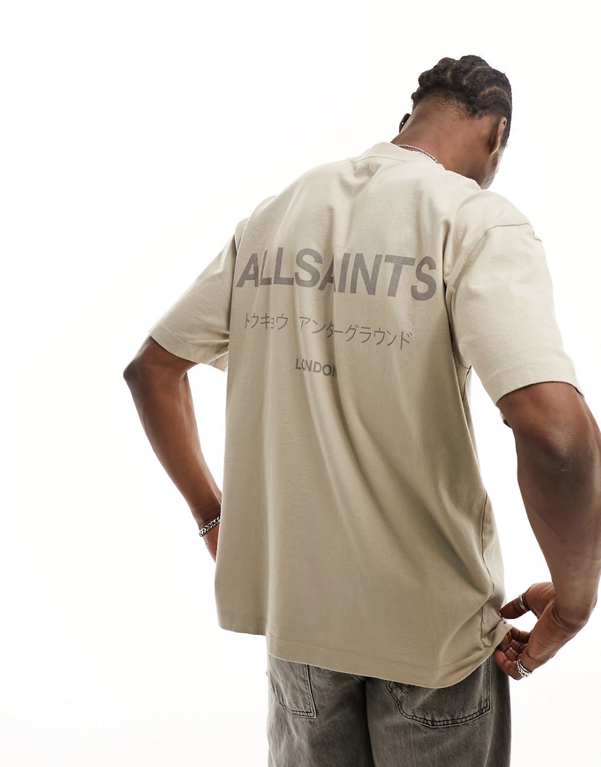Underground - T-shirt oversize color pietra - AllSaints - Modalova