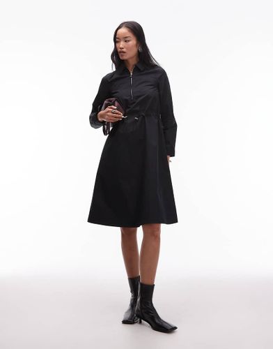 Robe chemise courte en coton mélangé avec manches longues et taille cintrée - Arket - Modalova