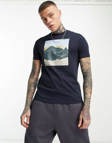 T-shirt comoda verde con logo grande - Armani Exchange - Modalova