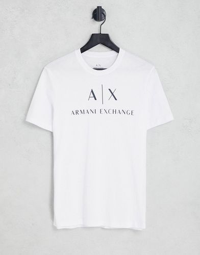T-shirt bianca con scritta del logo - Armani Exchange - Modalova