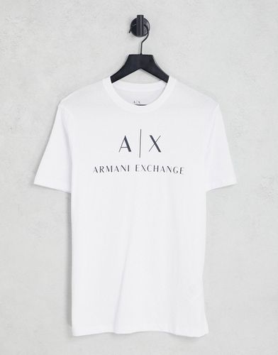 T-shirt bianca con scritta del logo - Armani Exchange - Modalova