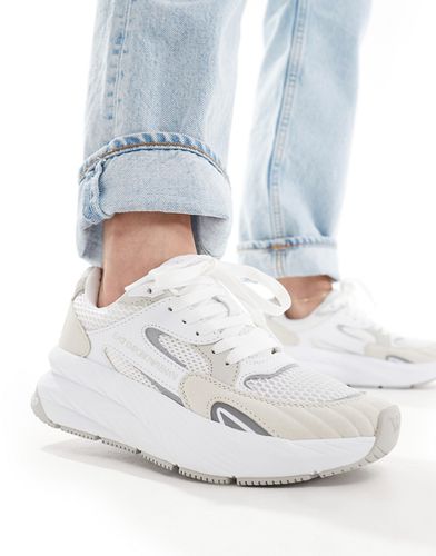 Armani - Sneakers con logo bianche e grigie in tessuto misto - EA7 - Modalova