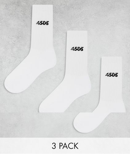 Icon - Confezione da 3 paia di calzini sportivi antibatterici bianchi - ASOS - Modalova