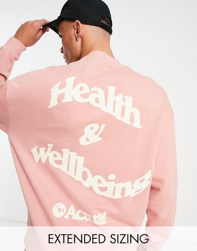 ASOS Actual - Felpa oversize con stampa del logo "Health and Wellbeing" sul retro - ASOS DESIGN - Modalova