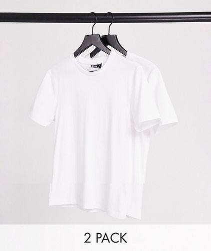 Confezione da 2 T-shirt girocollo attillate bianche - ASOS DESIGN - Modalova