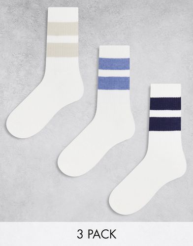 Confezione da 3 paia di calzini a righe di vari colori - ASOS DESIGN - Modalova