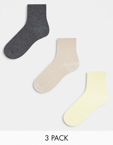 Confezione da 3 paia di calzini alla caviglia pastello - ASOS DESIGN - Modalova