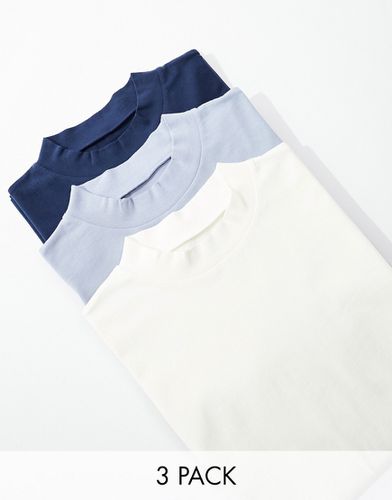 Confezione da 3 T-shirt oversize a collo alto in colorazioni multiple - ASOS DESIGN - Modalova