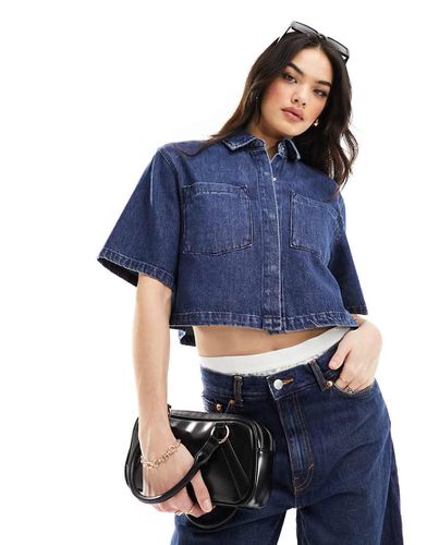 Camicia corta in denim lavaggio rinse wash - ASOS DESIGN - Modalova