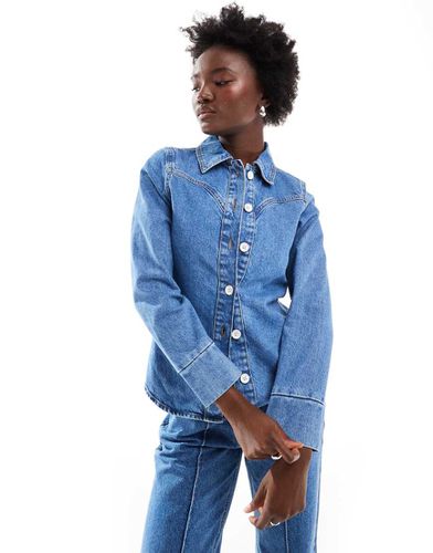 Camicia in denim medio stile western - ASOS DESIGN - Modalova