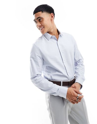 Camicia in flanella leggera grigia vestibilità classica - ASOS DESIGN - Modalova