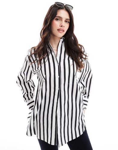 Camicia oversize a righe bianche e nere - ASOS DESIGN - Modalova