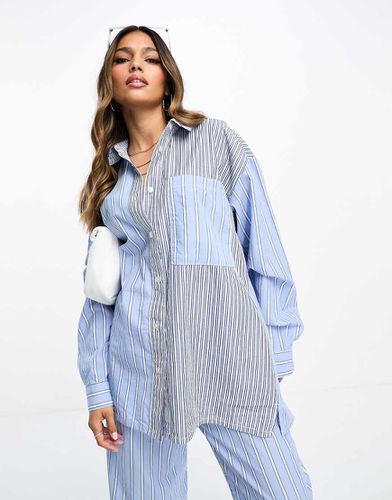 Camicia oversize a righe patchwork in coordinato - ASOS DESIGN - Modalova