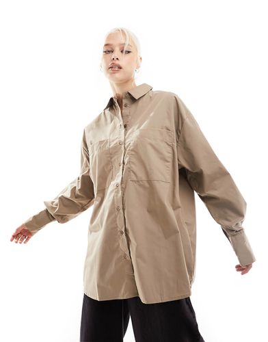 Camicia oversize color tortora - ASOS DESIGN - Modalova