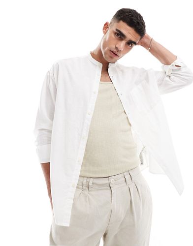 Camicia oversize in lino bianca anni '90 - ASOS DESIGN - Modalova