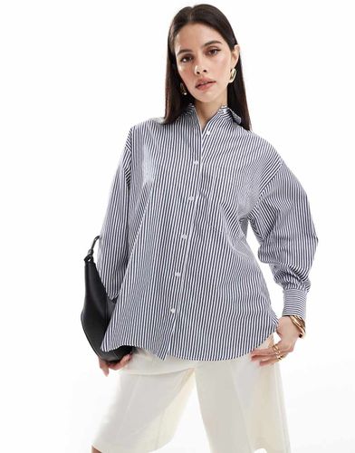 Camicia oversize navy a righe - ASOS DESIGN - Modalova