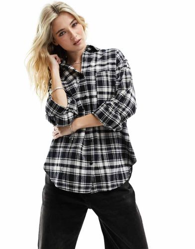 Camicia oversize spazzolata monocromatica a quadri - ASOS DESIGN - Modalova