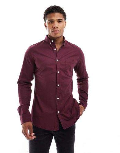 Camicia Oxford slim bordeaux - ASOS DESIGN - Modalova