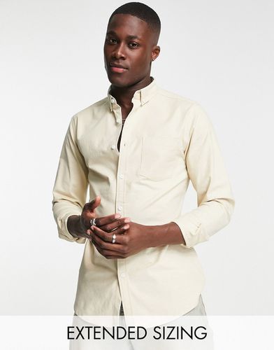Camicia Oxford slim color pietra chiaro - ASOS DESIGN - Modalova