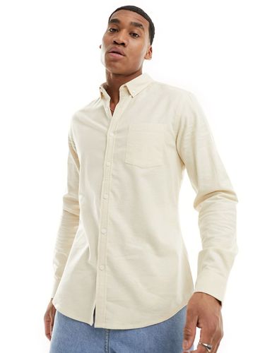 Camicia Oxford slim fit color crema - ASOS DESIGN - Modalova