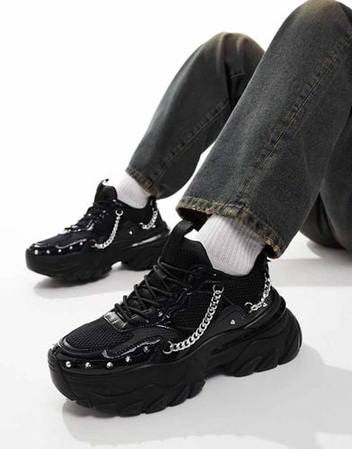 Chunky sneakers nere con dettagli in metallo - ASOS DESIGN - Modalova