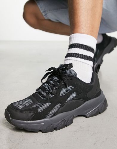 Chunky sneakers in camoscio sintetico e rete nere - ASOS DESIGN - Modalova
