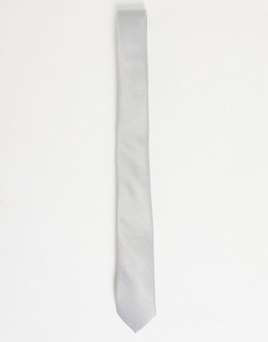 Cravatta sottile argentata - ASOS DESIGN - Modalova
