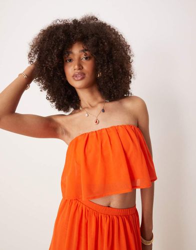 Crop top bustier d'ensemble à volants - Asos Design - Modalova
